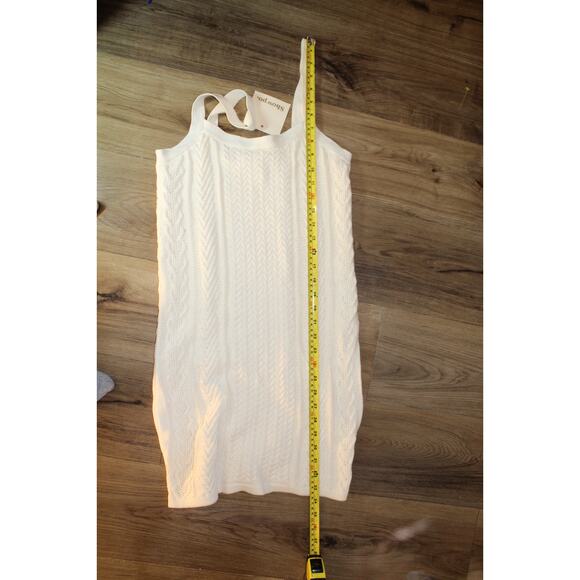 NWT! Showpo Zariah Knit Mini Dress Cream Cable Sweater Dress Women’s US 4 - Picture 6 of 7